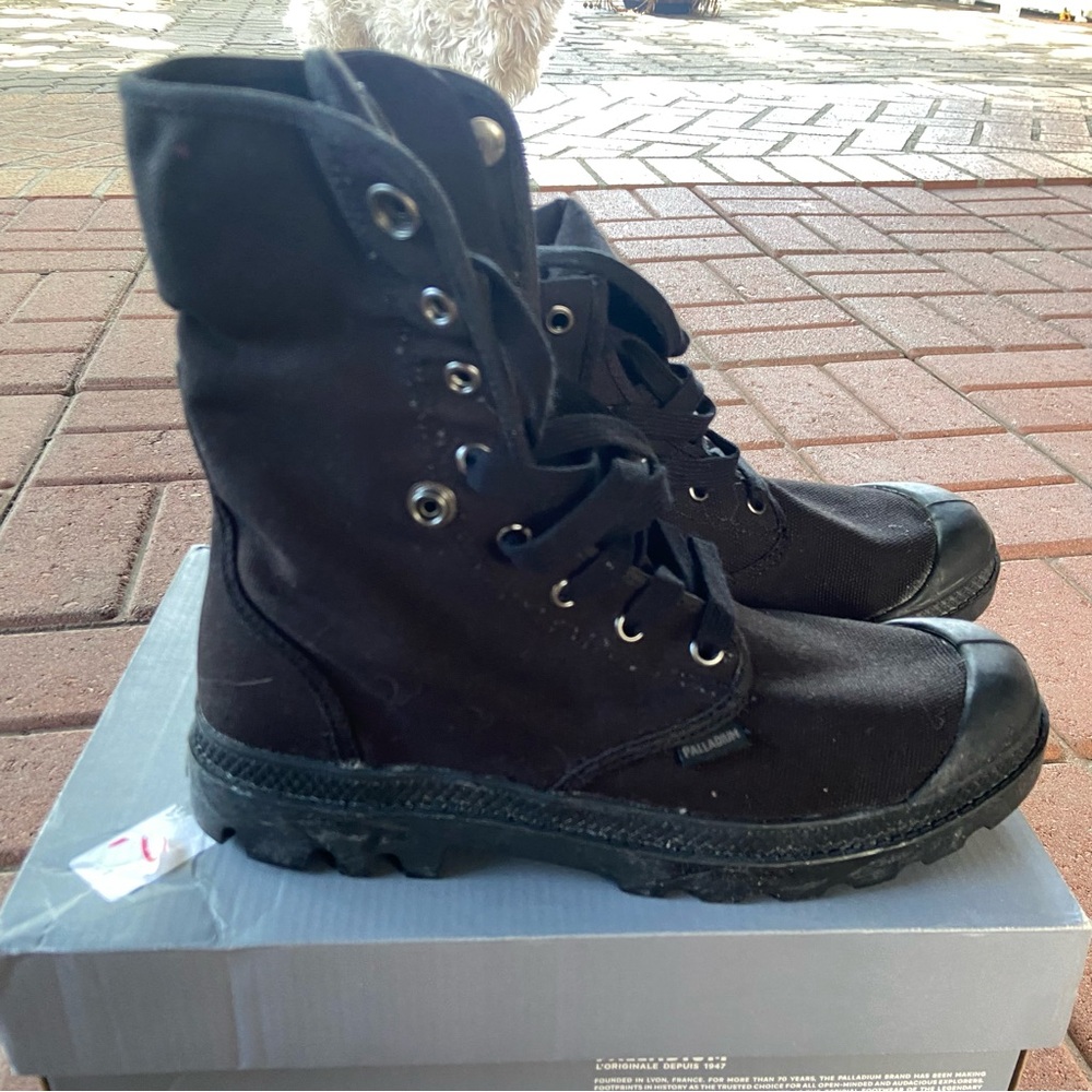 Palladium Baggy Round Toe Lace Up Womens Black Casual Boots 92353-060-M Sz 8 - Picture 4 of 8